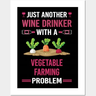 Wine Drinker Vegetable Farming Farm Farmer Posters and Art